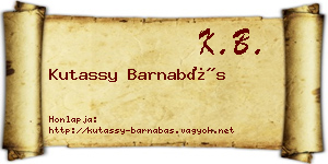 Kutassy Barnabás névjegykártya